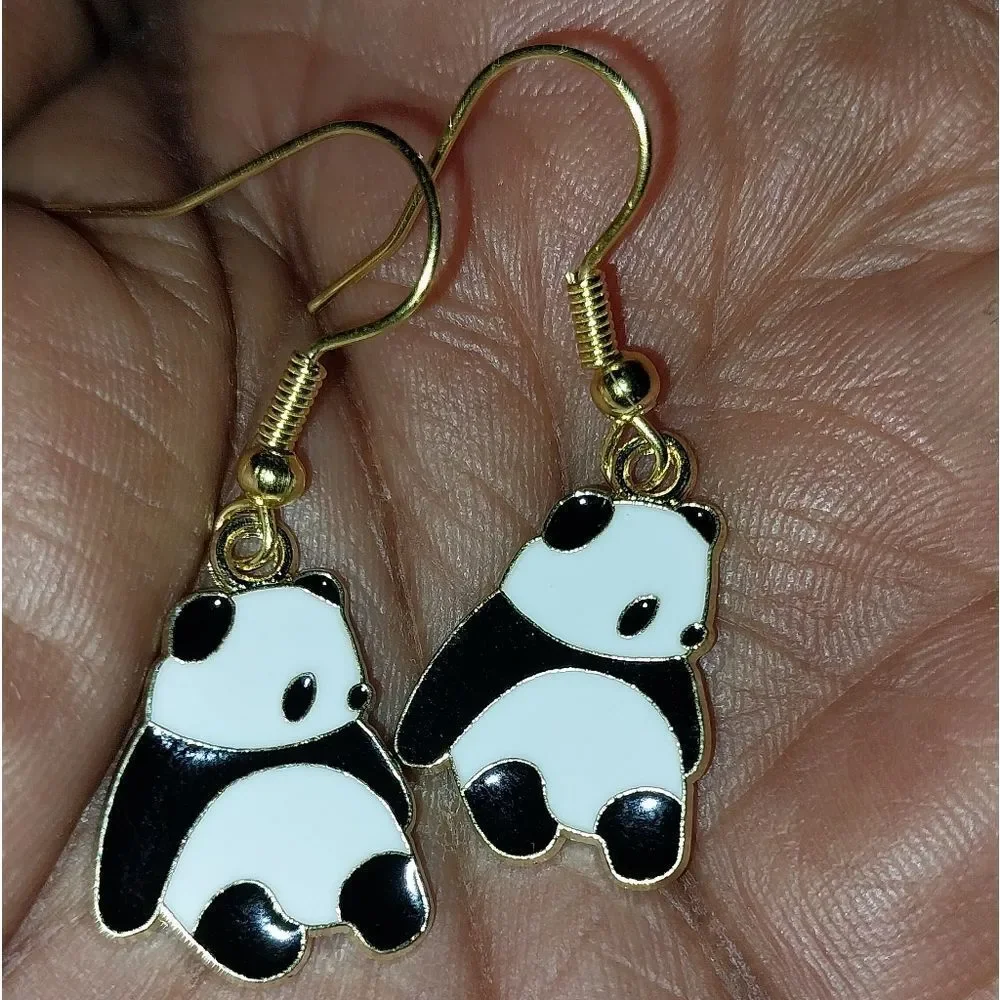 Hand crafted panda earrings for women and kids